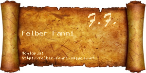 Felber Fanni névjegykártya