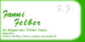 fanni felber business card